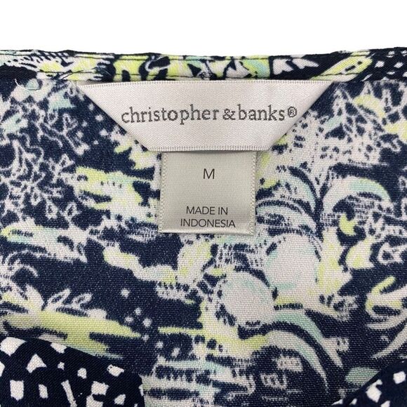 Christopher & Banks Women's Short Sleeve Print Blouse size Medium - Picture 4 of 7